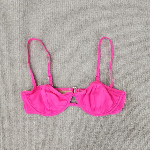 Fleur du Mal Pink Underwire Swim Bikini Top Size S Adjustable Straps - Picture 1 of 5